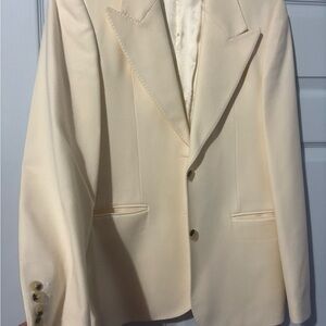 Cream Blazer with Tortoise Shell Buttons